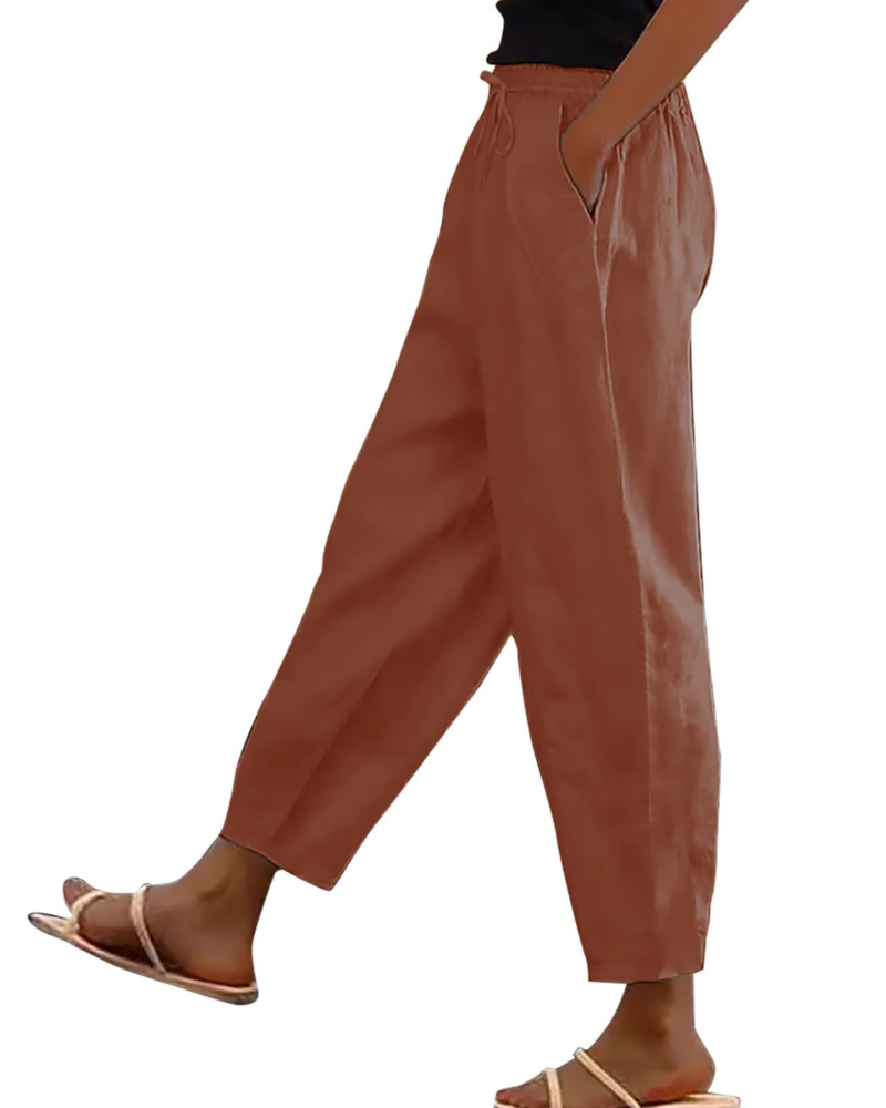 Olivia Women's Linen Cargo Shorts – Comfortable Waist, Pockets & Casual Summer Fit