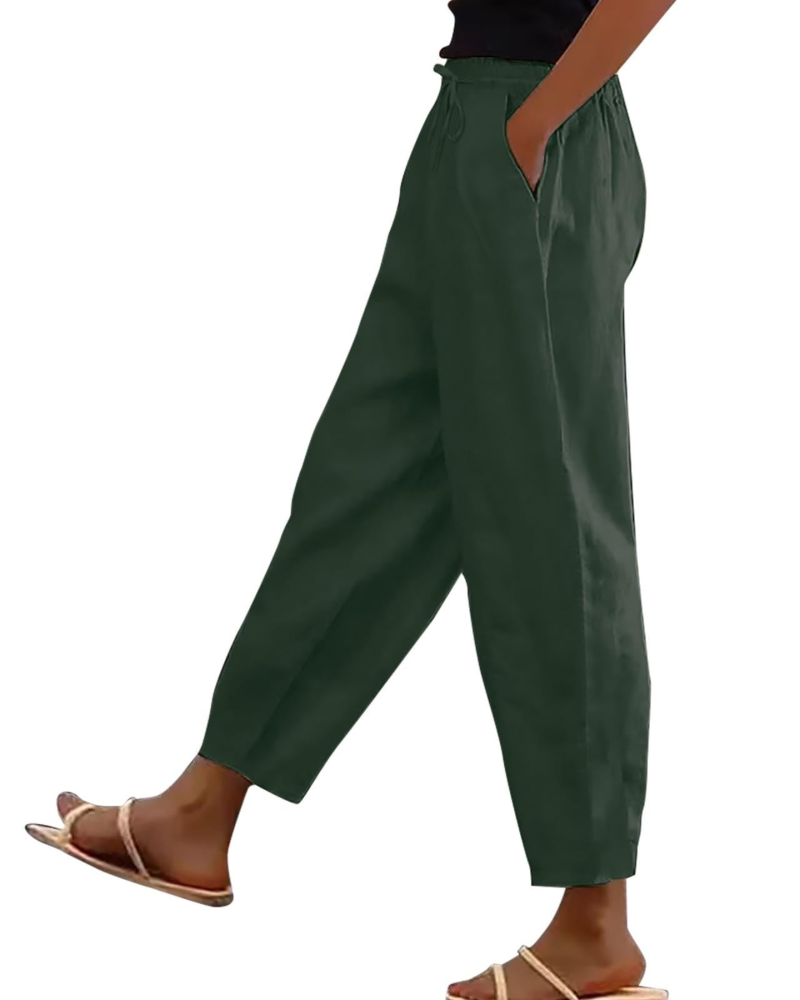 Olivia Women's Linen Cargo Shorts – Comfortable Waist, Pockets & Casual Summer Fit