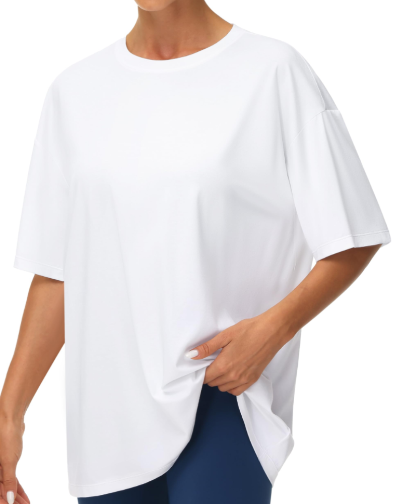 Naomi T-shirt Donna Oversize – Girocollo, Spalle Scese & Tessuto Morbido