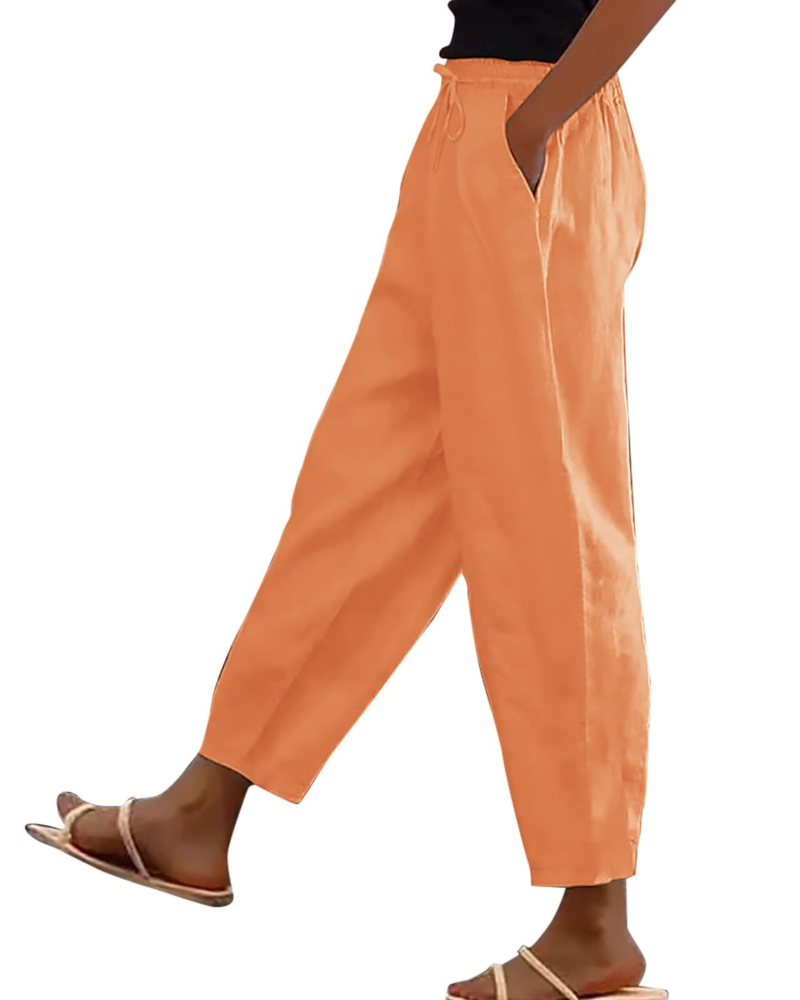 Olivia Women's Linen Cargo Shorts – Comfortable Waist, Pockets & Casual Summer Fit