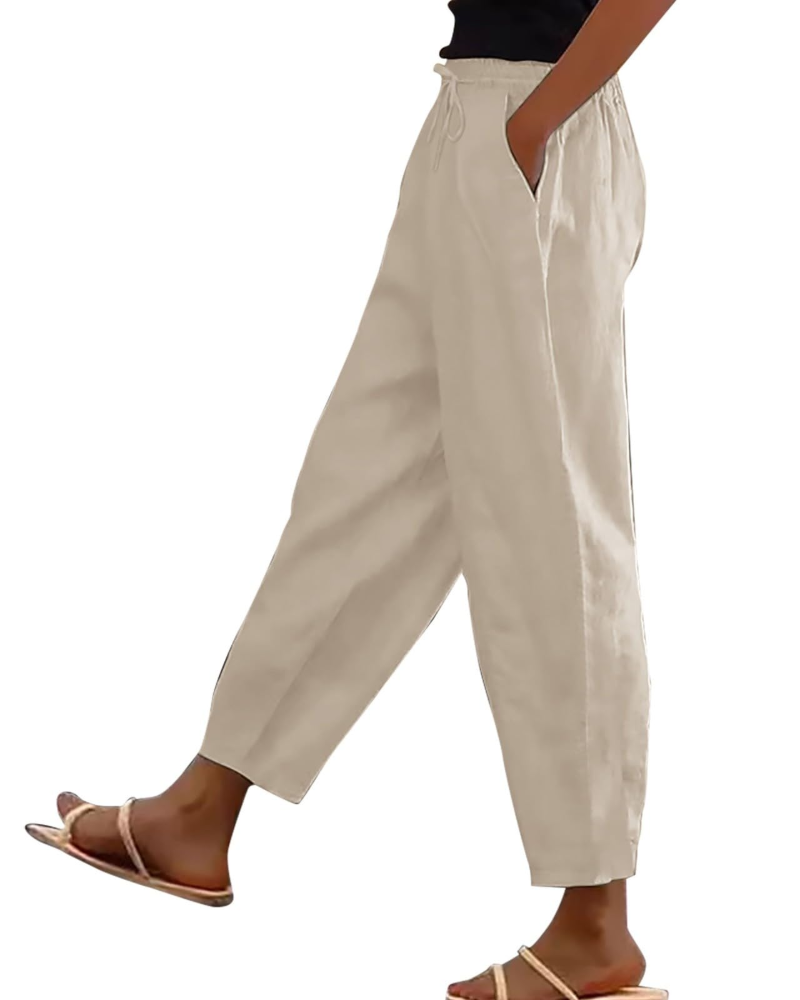 Olivia Women's Linen Cargo Shorts – Comfortable Waist, Pockets & Casual Summer Fit