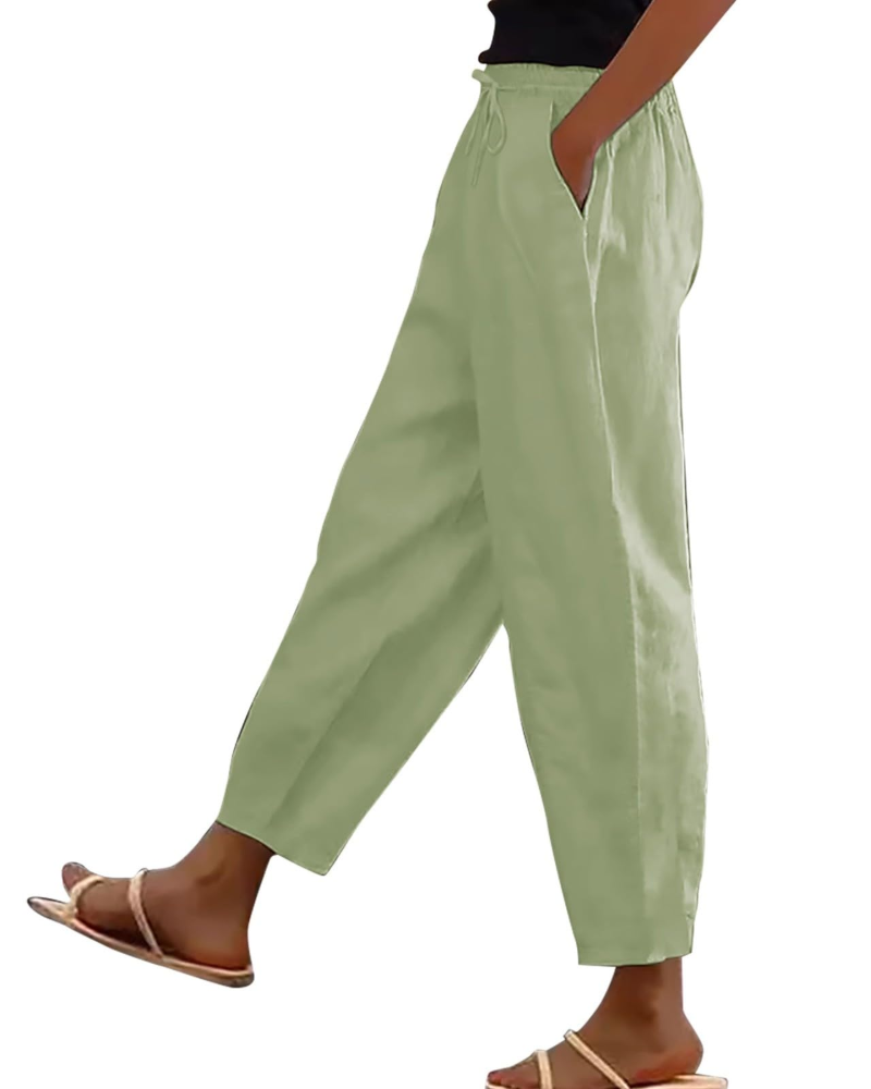 Olivia Women's Linen Cargo Shorts – Comfortable Waist, Pockets & Casual Summer Fit