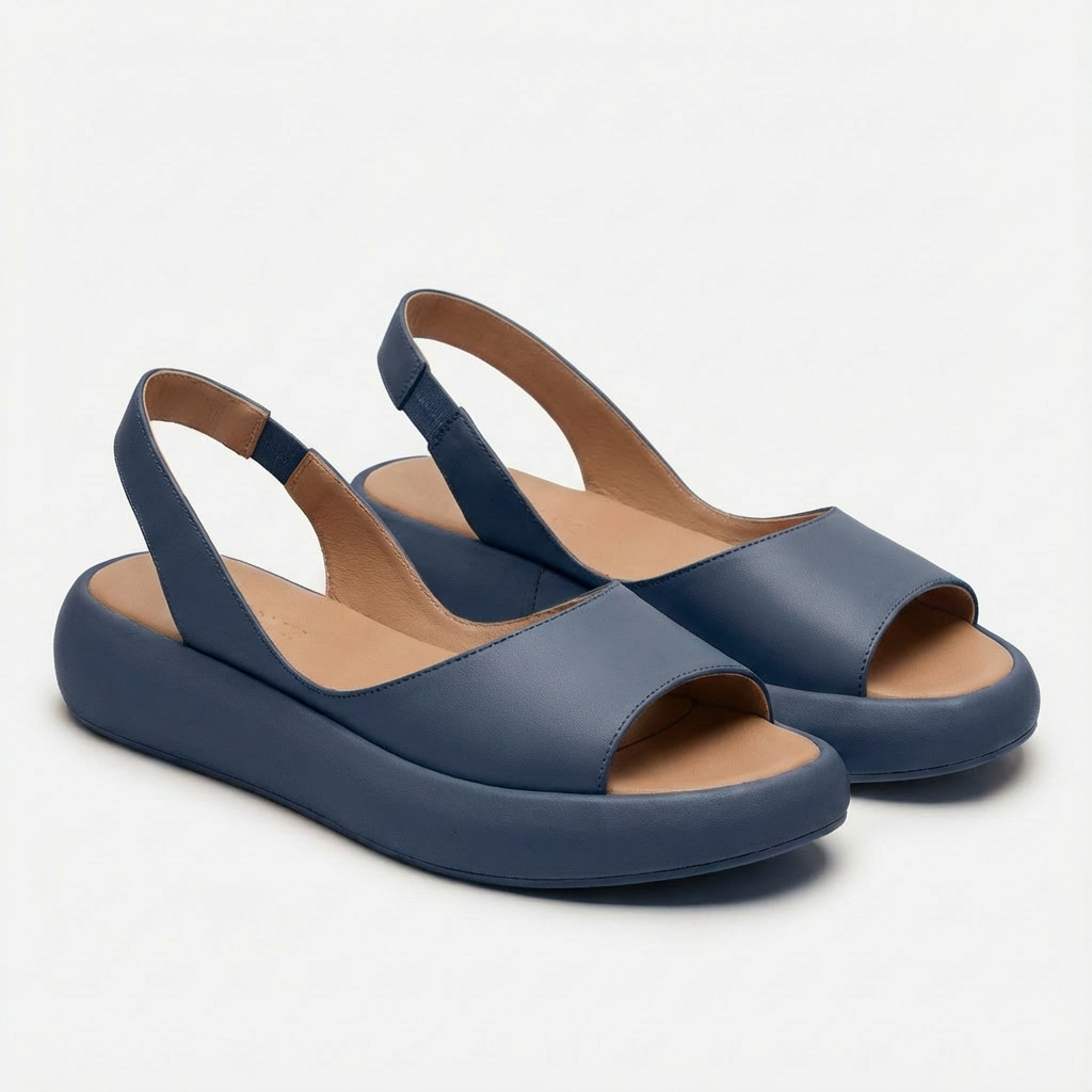 Giada Sandali Donna Zeppa – Punta Aperta, Cinturino Elastico Comfort Estivo