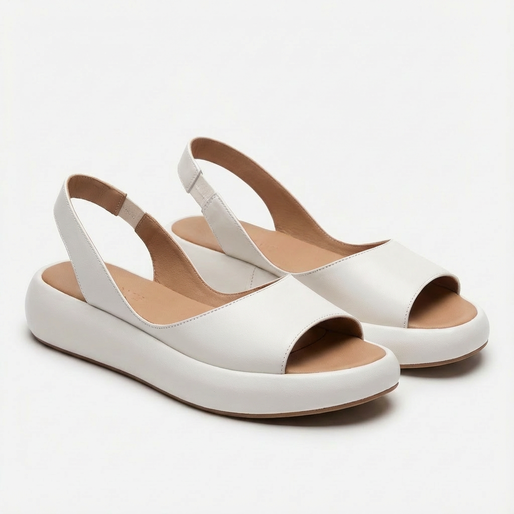 Giada Sandali Donna Zeppa – Punta Aperta, Cinturino Elastico Comfort Estivo