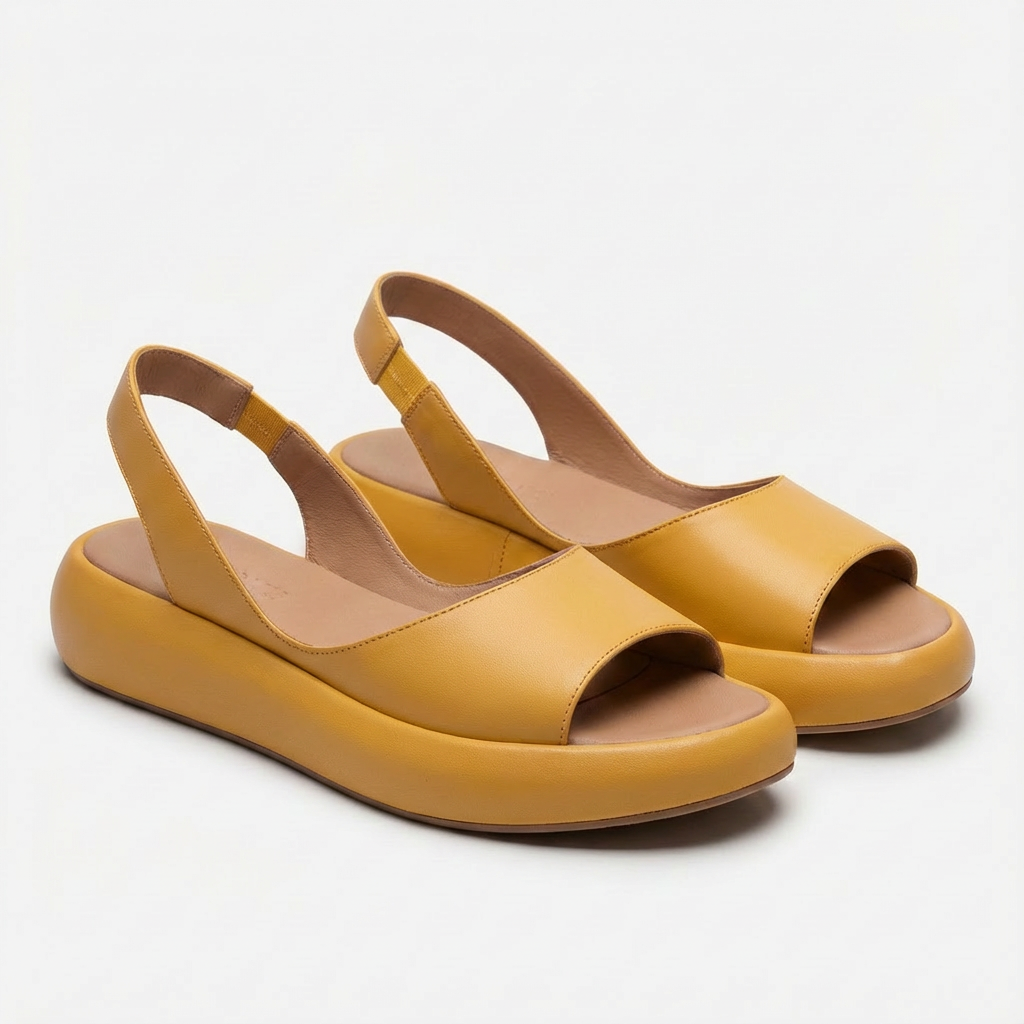 Giada Sandali Donna Zeppa – Punta Aperta, Cinturino Elastico Comfort Estivo