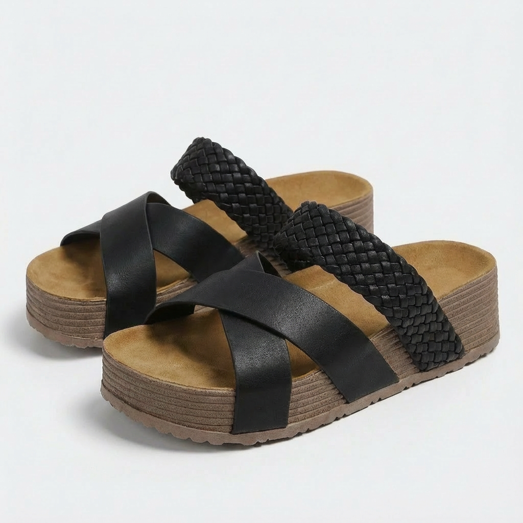 Giulia Sandali Donna Platform Boho – Suola Sughero, Fascia Intrecciata Estiva