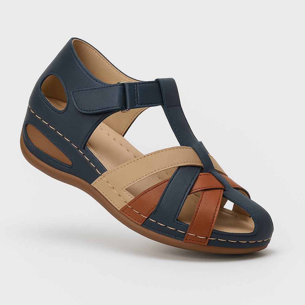 Jedda Sandales Femme Élégantes – Talon Moyen, Brides Croisées Confort Estivale