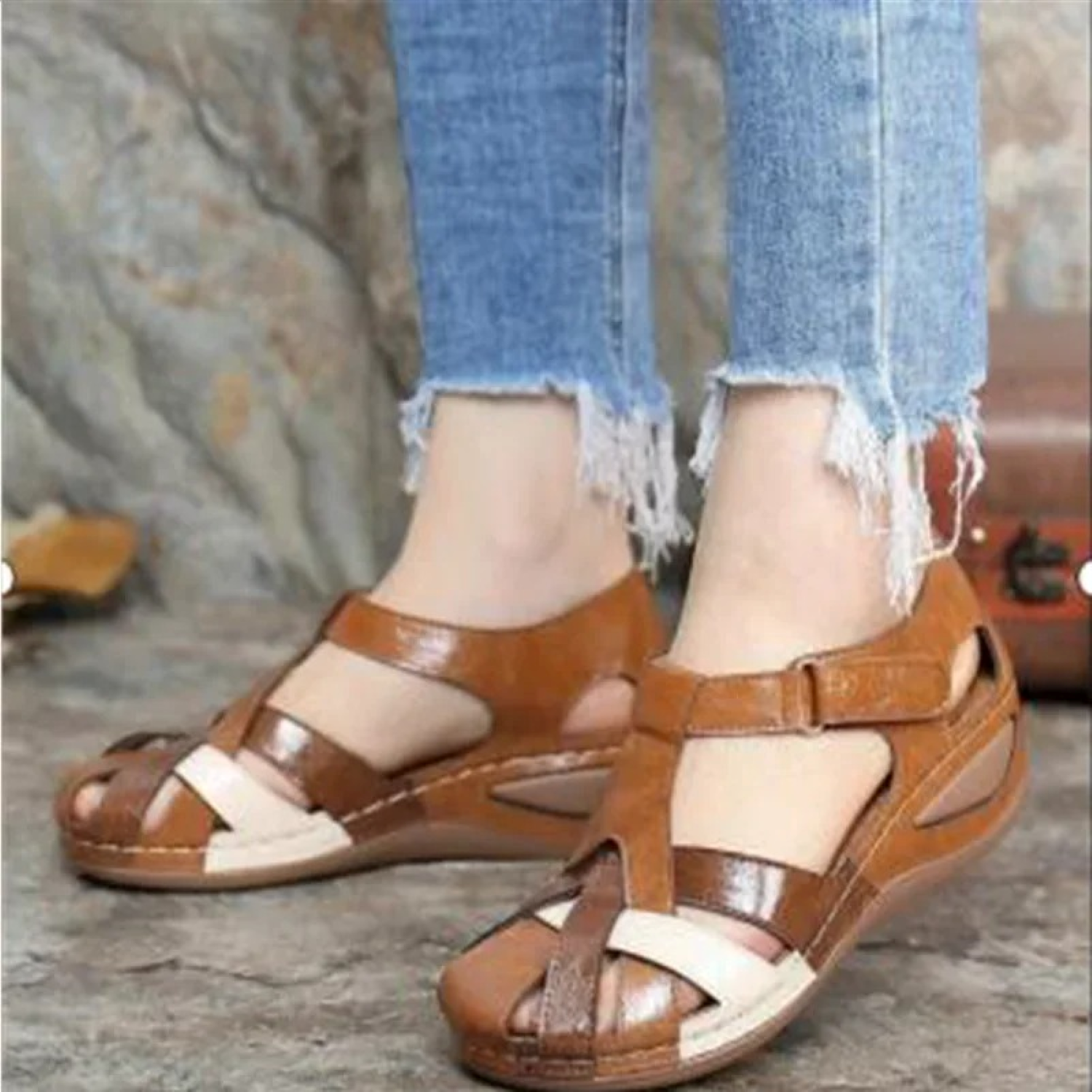 Jedda Sandali Donna Eleganti – Tacco Medio, Cinturini Incrociati Comfort Estivo