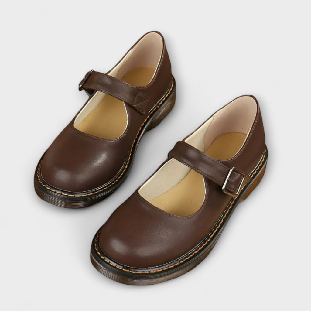 Lindsey Scarpe Donna in Pelle – Mary Jane Classiche, Cinturino, Suola Comfort Antiscivolo