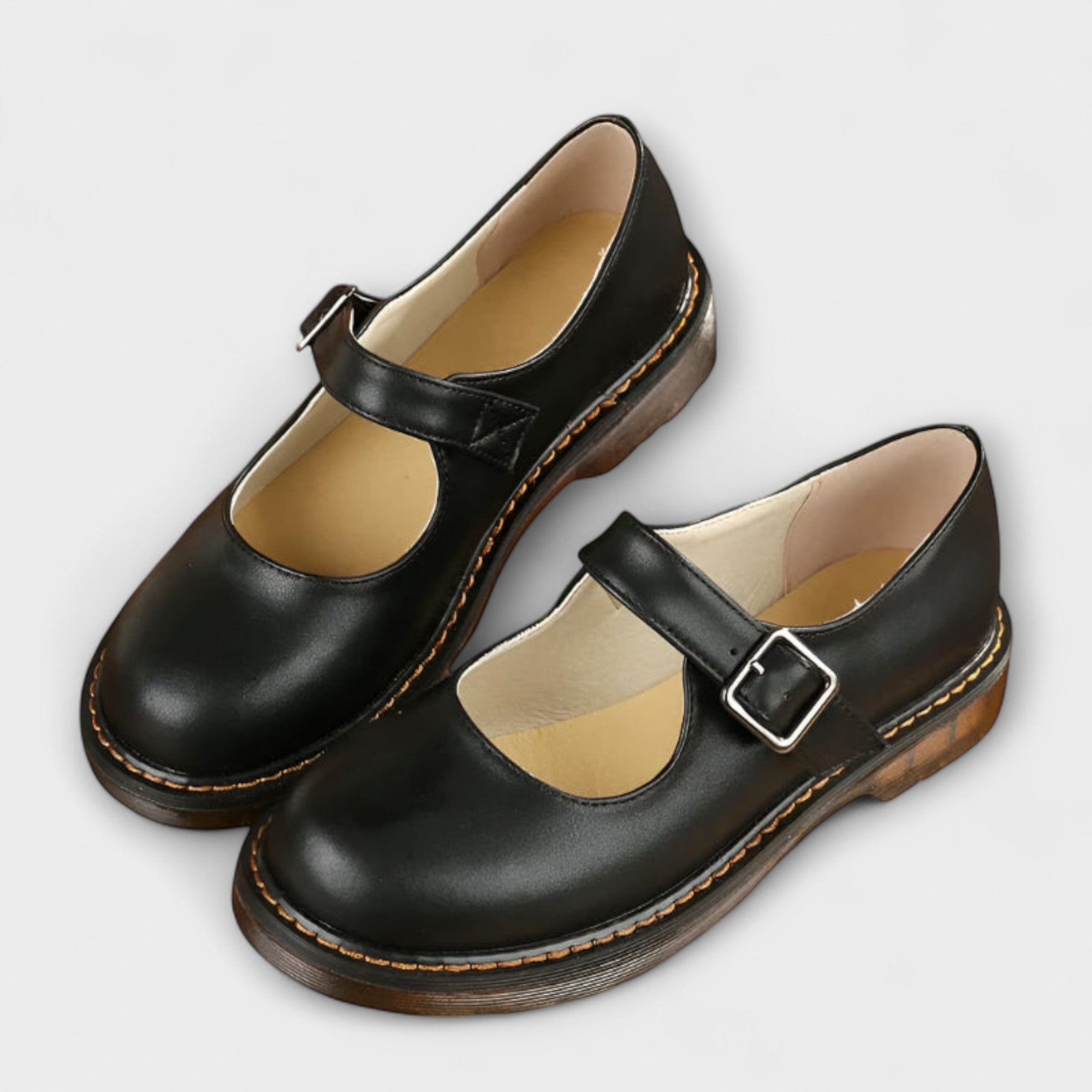 Lindsey Scarpe Donna in Pelle – Mary Jane Classiche, Cinturino, Suola Comfort Antiscivolo