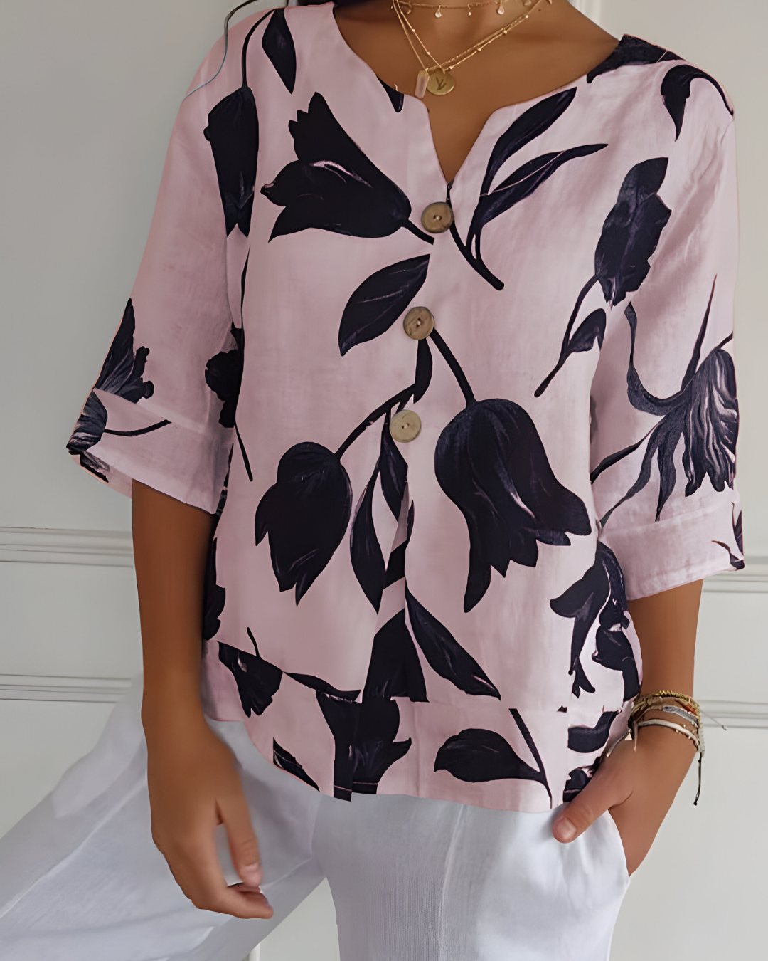 Isaliel Blusa Donna – Scollo V, Tessuto Traspirante & Vestibilità Fluida Elegante