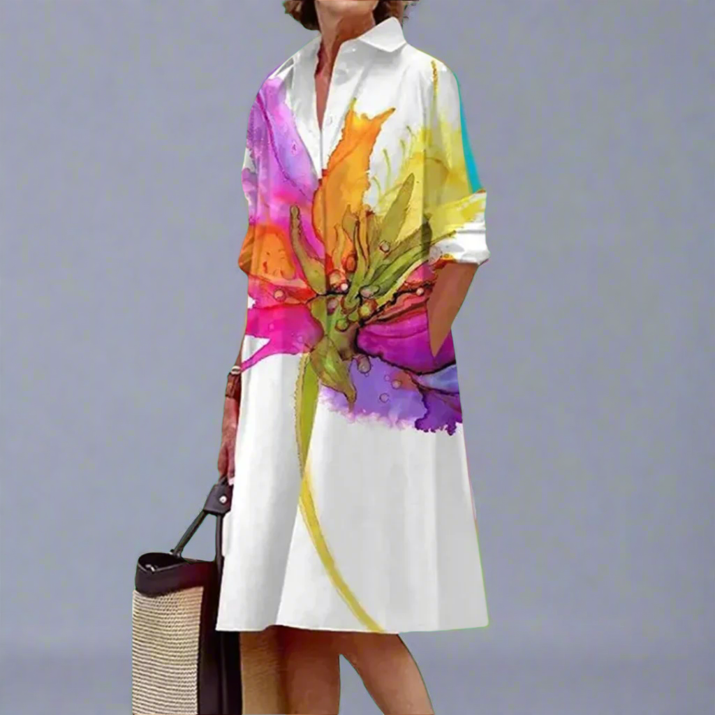 Divine Vestido Mujer Verano – Vestido Ligero Ajuste Suelto, Casual Vacaciones Chic