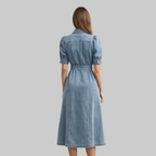 Vivienne Vestido Mujer Denim – Vestido de Verano con Botones Suave, Transpirable y Casual Chic