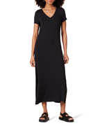Morgan Abito Midi Donna – Vestito in Jersey di Viscosa con Scollo a V e Spacchi