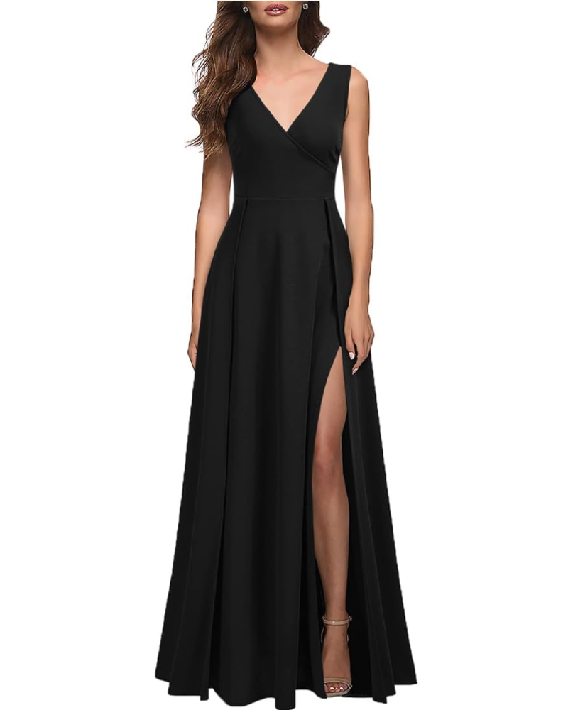 Evelyn Long Dress for Women – Evening Dress with V-Neck and Side Slit