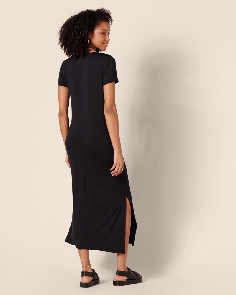 Morgan Abito Midi Donna – Vestito in Jersey di Viscosa con Scollo a V e Spacchi