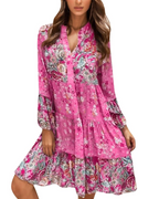 Adeline Vestido Midi para Mujer – Vestido de Verano en Lino Plisado con Mangas Cortas