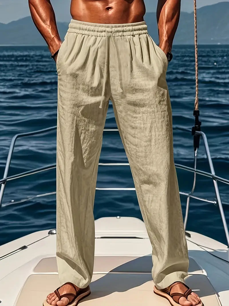 Lennox Pantalones Hombre de Lino – Transpirables, Corte Amplio y Estilo Elegante de Verano