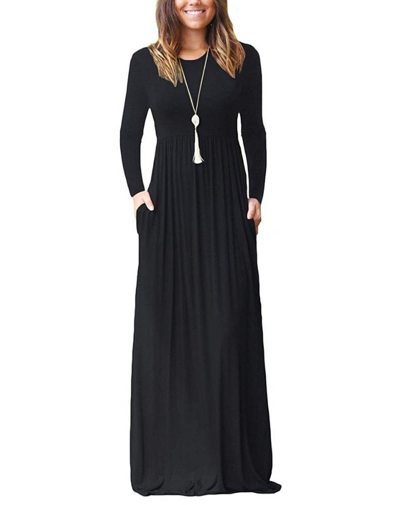 Evelyn Damenkleid – Tunika mit Taschen, weiche Linie & knielang