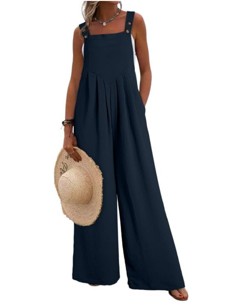 Kendall Tuta Femme Décontractée – Débardeur à Col Carré et Pantalon Large