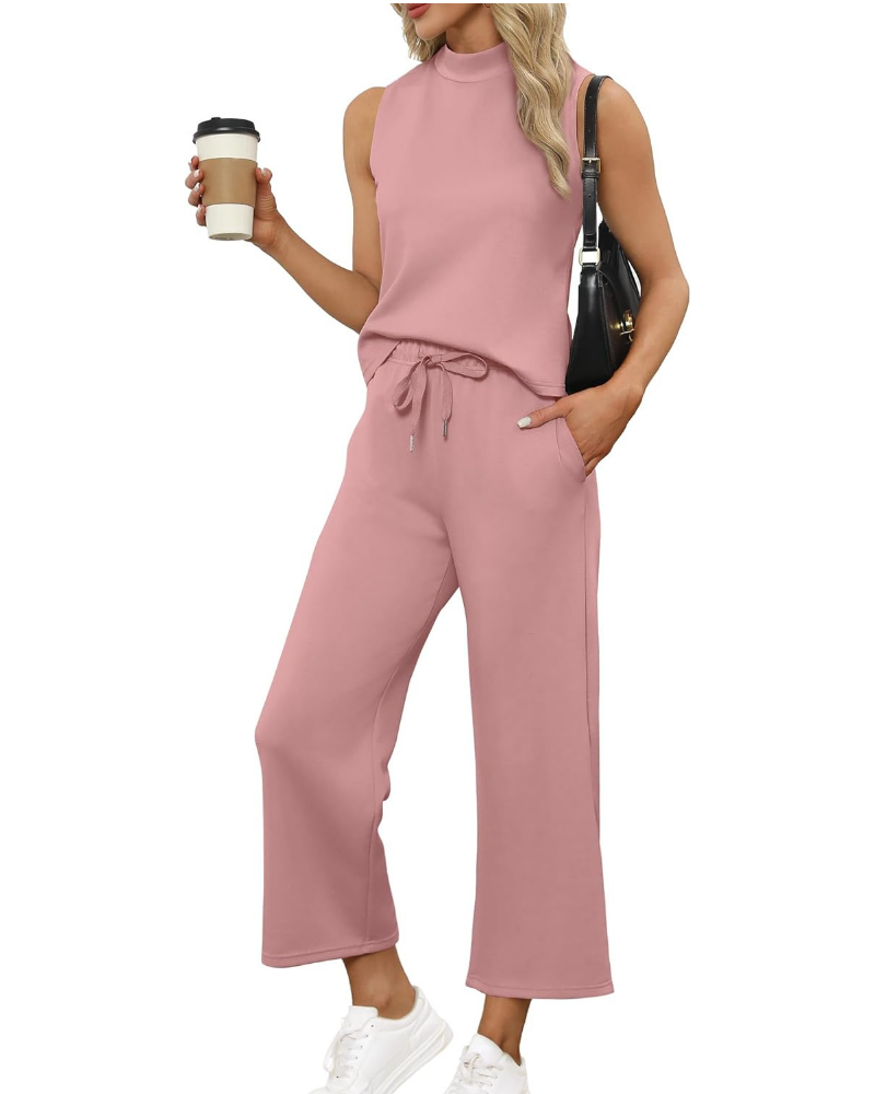 Marigold Completo Női 2 Darab – Magas Nyakú Felső és Bő Szárú Culotte Nadrág