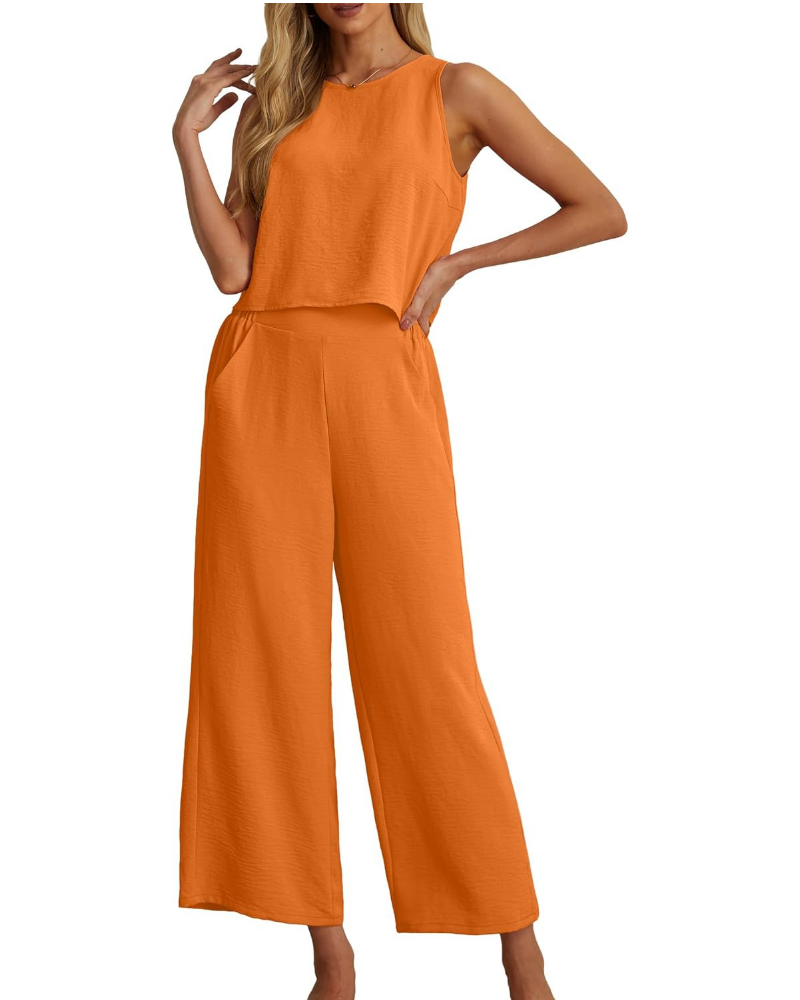 Marlowe Donna 2 részes szett – ujjatlan crop top és zsebes culotte nadrág