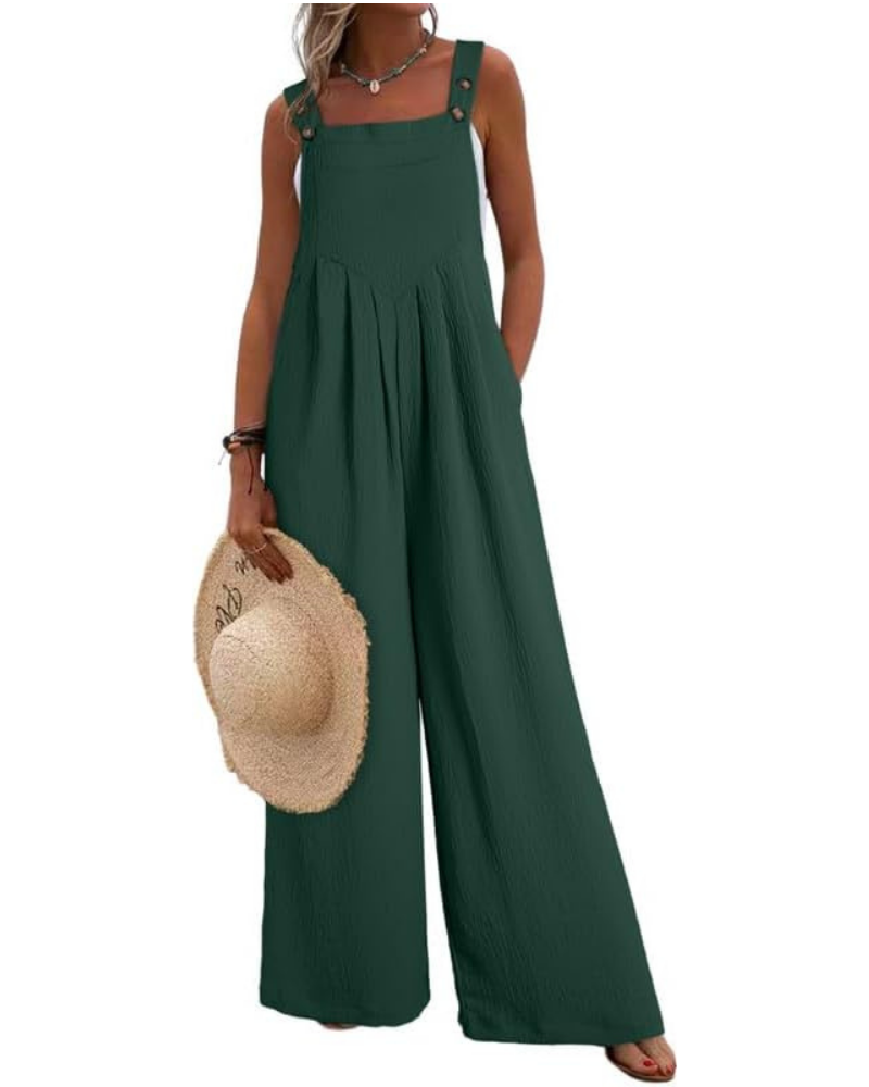 Kendall Tuta Femme Décontractée – Débardeur à Col Carré et Pantalon Large
