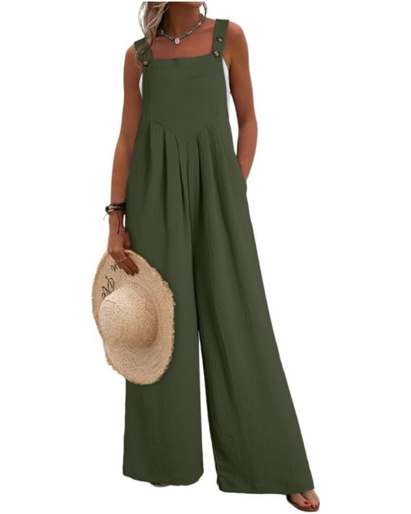 Kendall Tuta Femme Décontractée – Débardeur à Col Carré et Pantalon Large