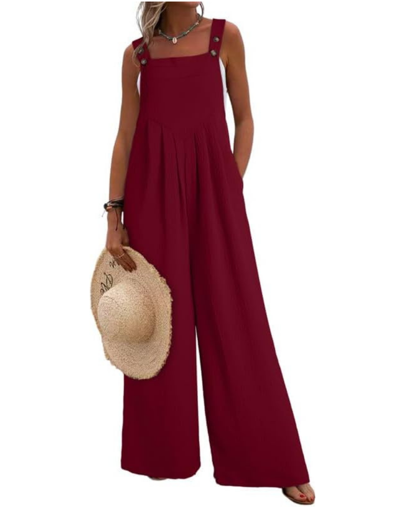 Kendall Tuta Femme Décontractée – Débardeur à Col Carré et Pantalon Large