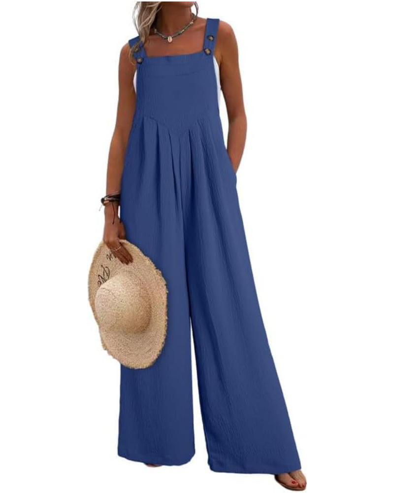 Kendall Tuta Femme Décontractée – Débardeur à Col Carré et Pantalon Large