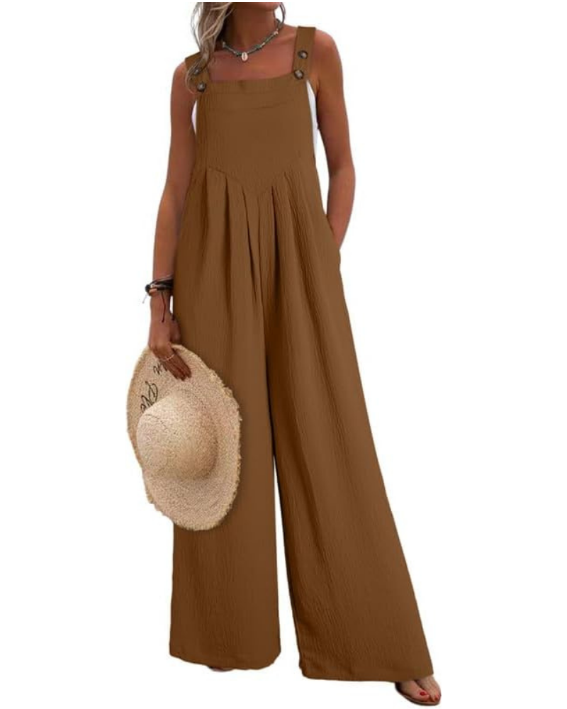 Kendall Tuta Femme Décontractée – Débardeur à Col Carré et Pantalon Large