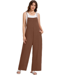 Tabitha Women's Casual Salopette – Sleeveless with Square Neckline and Wide Leg