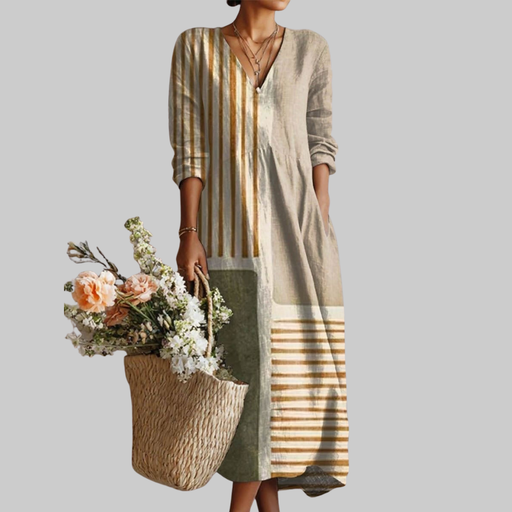 Elisa Vestido Mujer Verano – Vestido Tonos Naturales, Fluido, Ligero, Casual Elegante