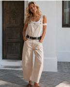 Imogen Women's Denim Dungarees – Wide Leg, Adjustable Straps and Pockets