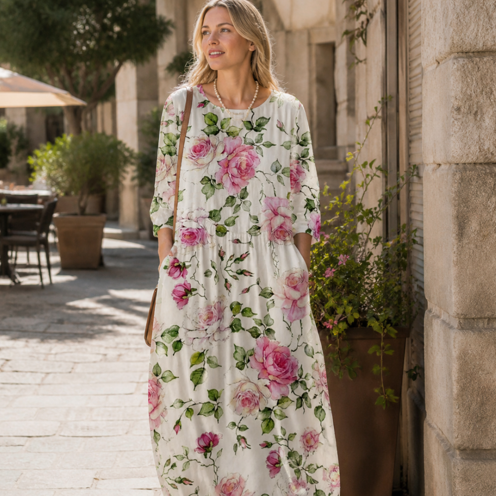 Jelie Robe Femme Vintage – Robe Midi Imprimé Géométrique, Légère Élégante