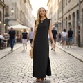 Charlotte Robe Maxi Femme – Robe Élégante Sans Manches avec Fente et Poches