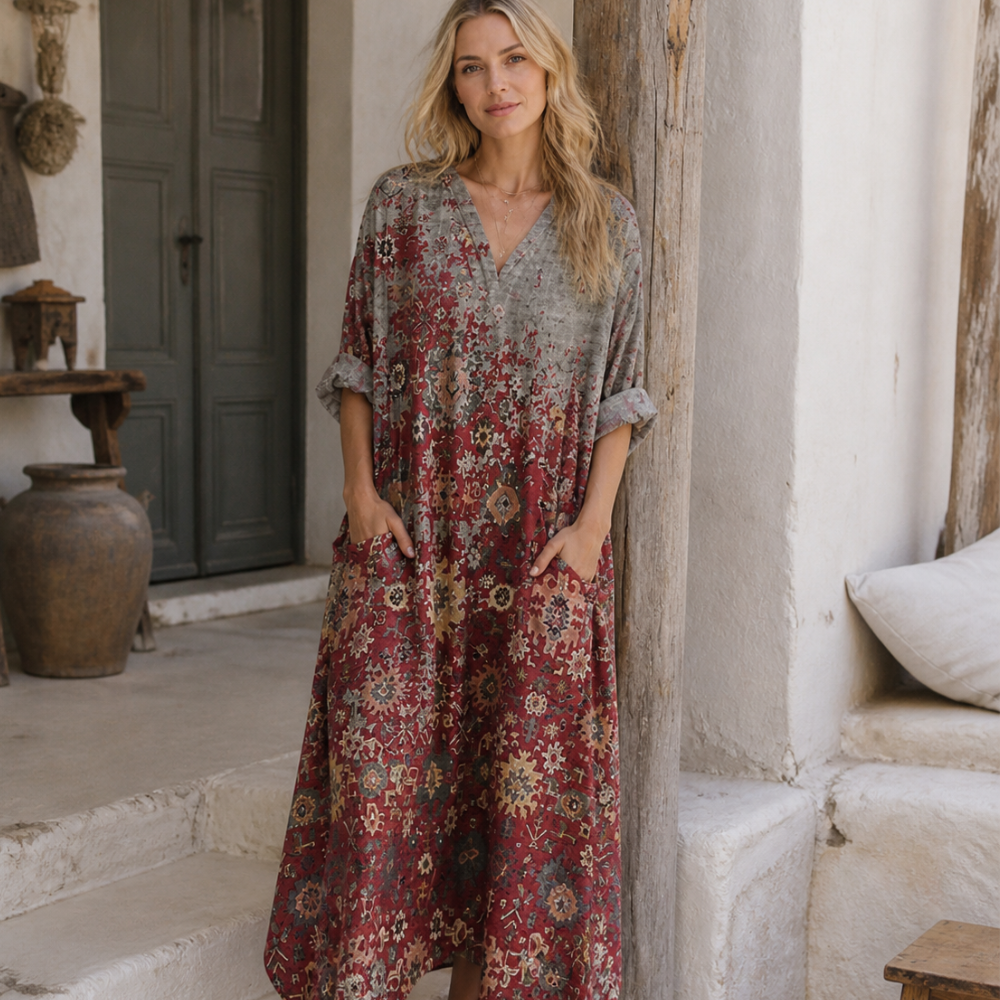 Lunie Robe Femme Élégante – Robe Fluide Raffinée, Style Polyvalent Casual Chic