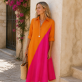 Ciara Robe Femme Midi Élégante – Robe Fluide Raffinée, Style Polyvalent Jour Soir