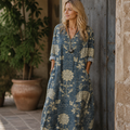 Milagros Robe Femme Vintage – Robe Midi Imprimé Géométrique, Légère Élégante