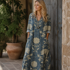 Milagros Robe Femme Vintage – Robe Midi Imprimé Géométrique, Légère Élégante