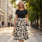 Sophie Abito Estivo Donna – Vestito Midi A-Line con Maniche Corte e Tasche