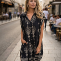 Serenity Abito Camicia Donna Bsubseach – Vestito Estivo Floreale in Lino con Bottoni e Tasche