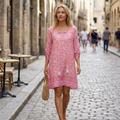 Savannah Robe Bohème Femme – Robe d’Été Florale avec Manches 3/4 et Col V