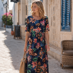 Graceful Bloom Abito Donna Floreale – Vestito A-Line Estivo Elegante Casual Chic