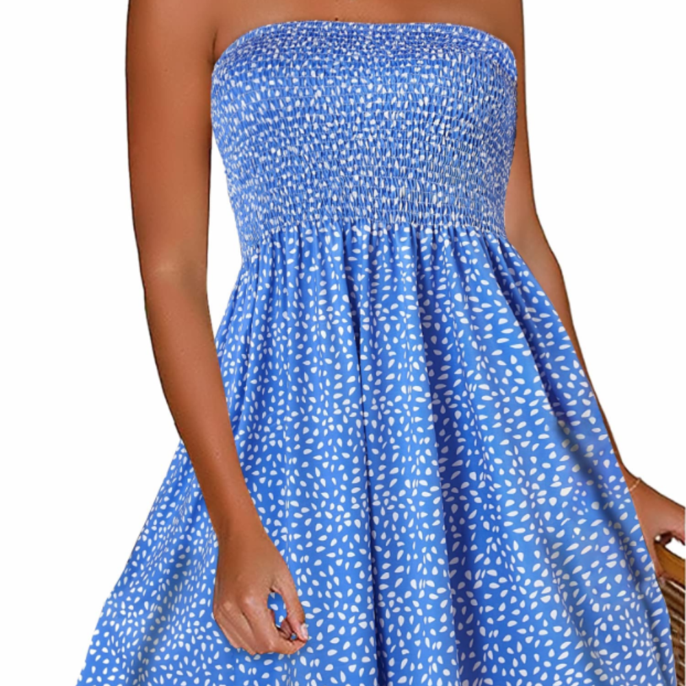 Eliana Abito Estivo Donna – Vestito Corto Off Shoulder con Stampa Boho