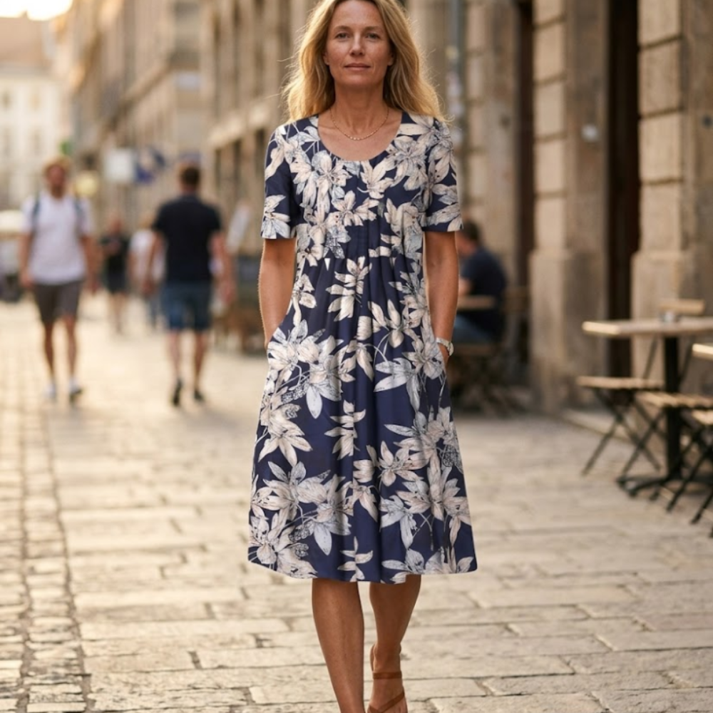 Elena Robe Femme – Robe Mini Bohème d'Été, Florale, Poches, Décontractée Plage