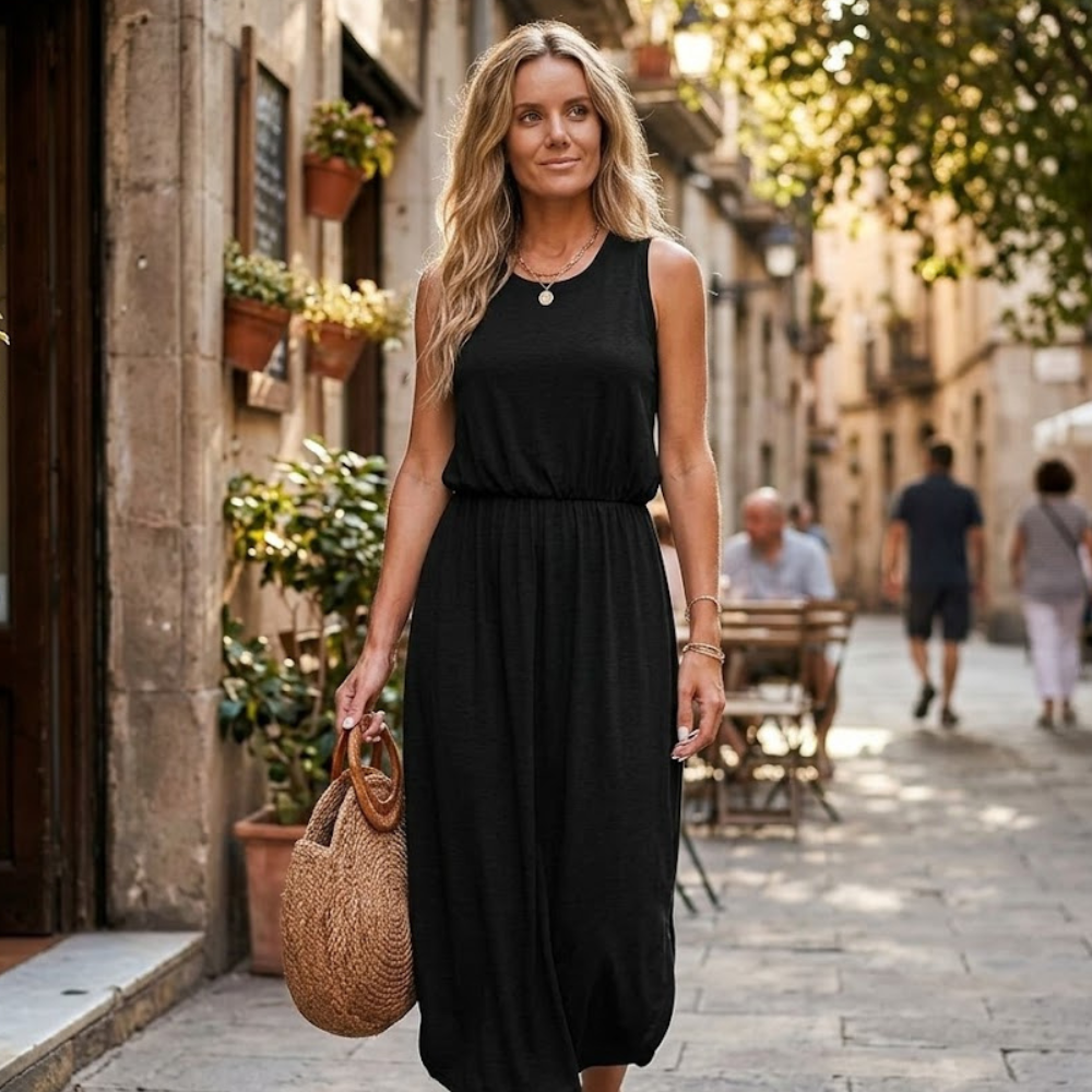 Camilla Vestito Maxi da Spiaggia Donna – Abito Elegante con Spacco e Vita Elasticizzata