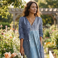 Nora Robe Femme d'Été – Robe Fluidité Tonalités Marines, Légère, Élégante Décontractée
