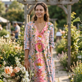Maya Abito Donna Boho – Vestito Colorato Fluido, Leggero, Casual Chic Estivo