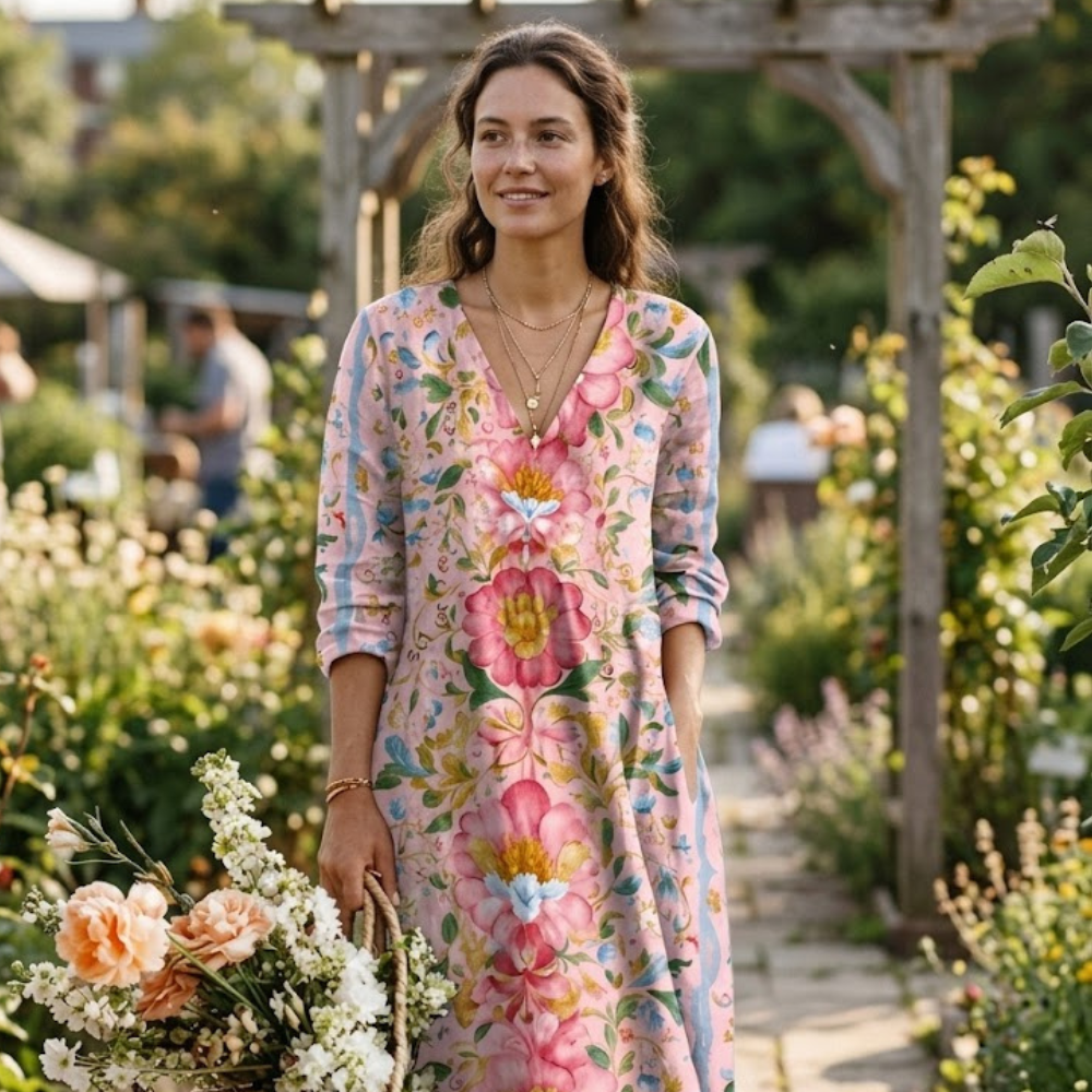 Maya Women's Boho Dress – Colorful Flowing Dress, Light, Casual Chic Summer